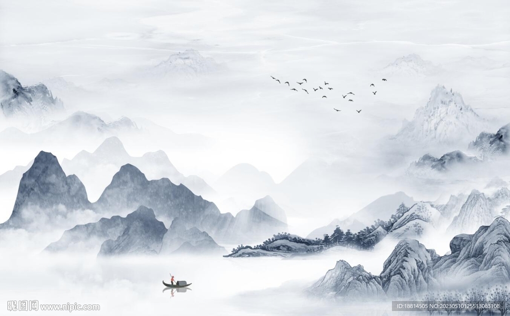 简约山水背景墙