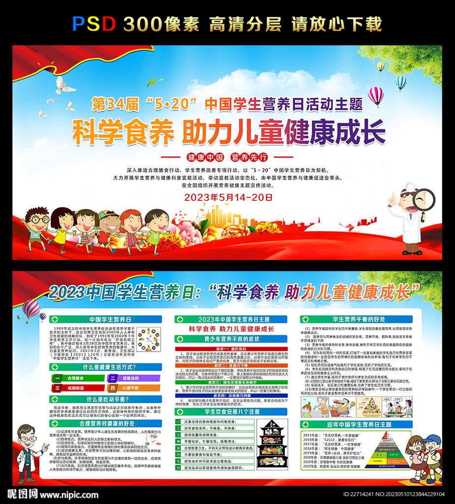 2023年中国学生营养日展板