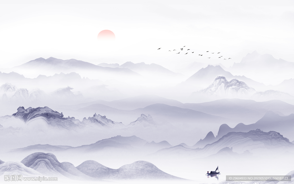 意境 中式高清山水 TIf分层