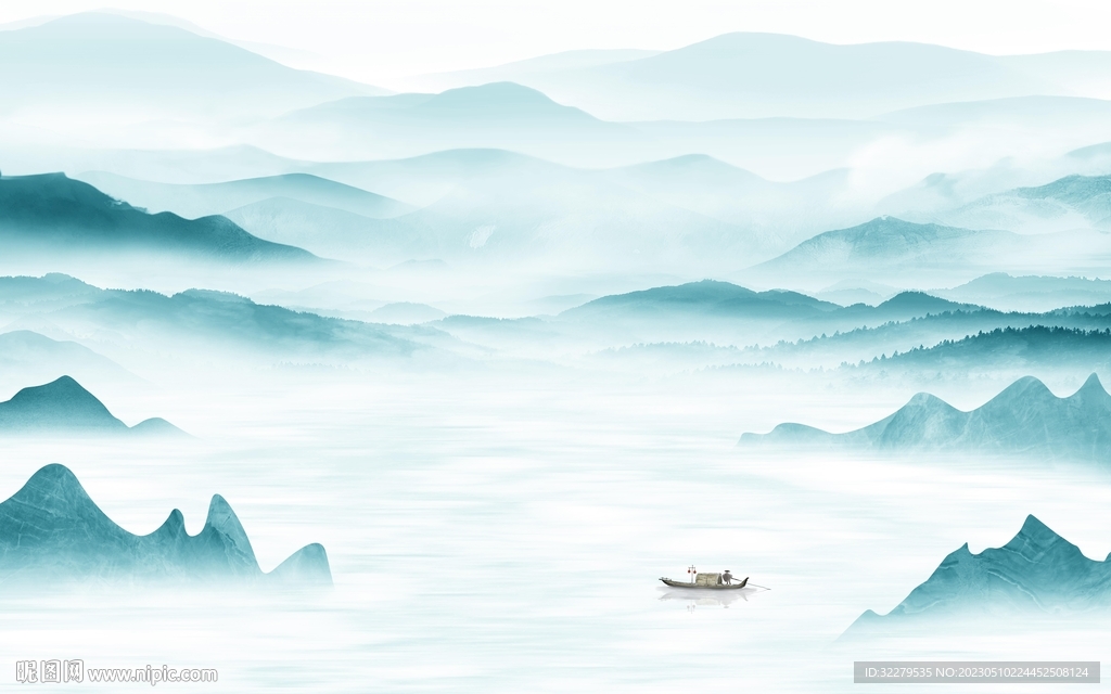 客厅 最新山水背景 TiF分层