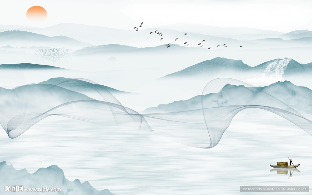 新款 最新山水背景 TiF分层