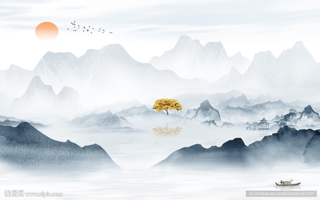 高清 最新山水背景 TiF分层