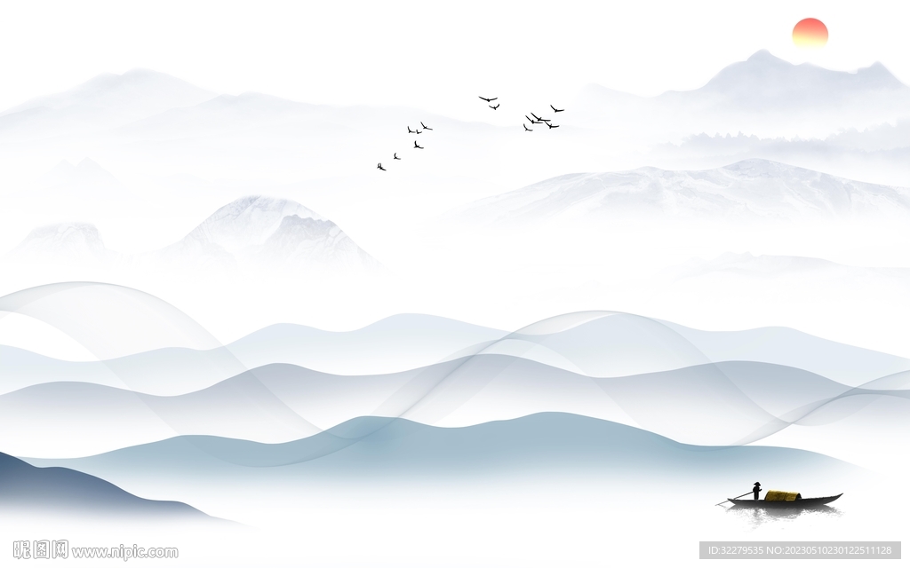 大气 最新山水背景 TiF分层