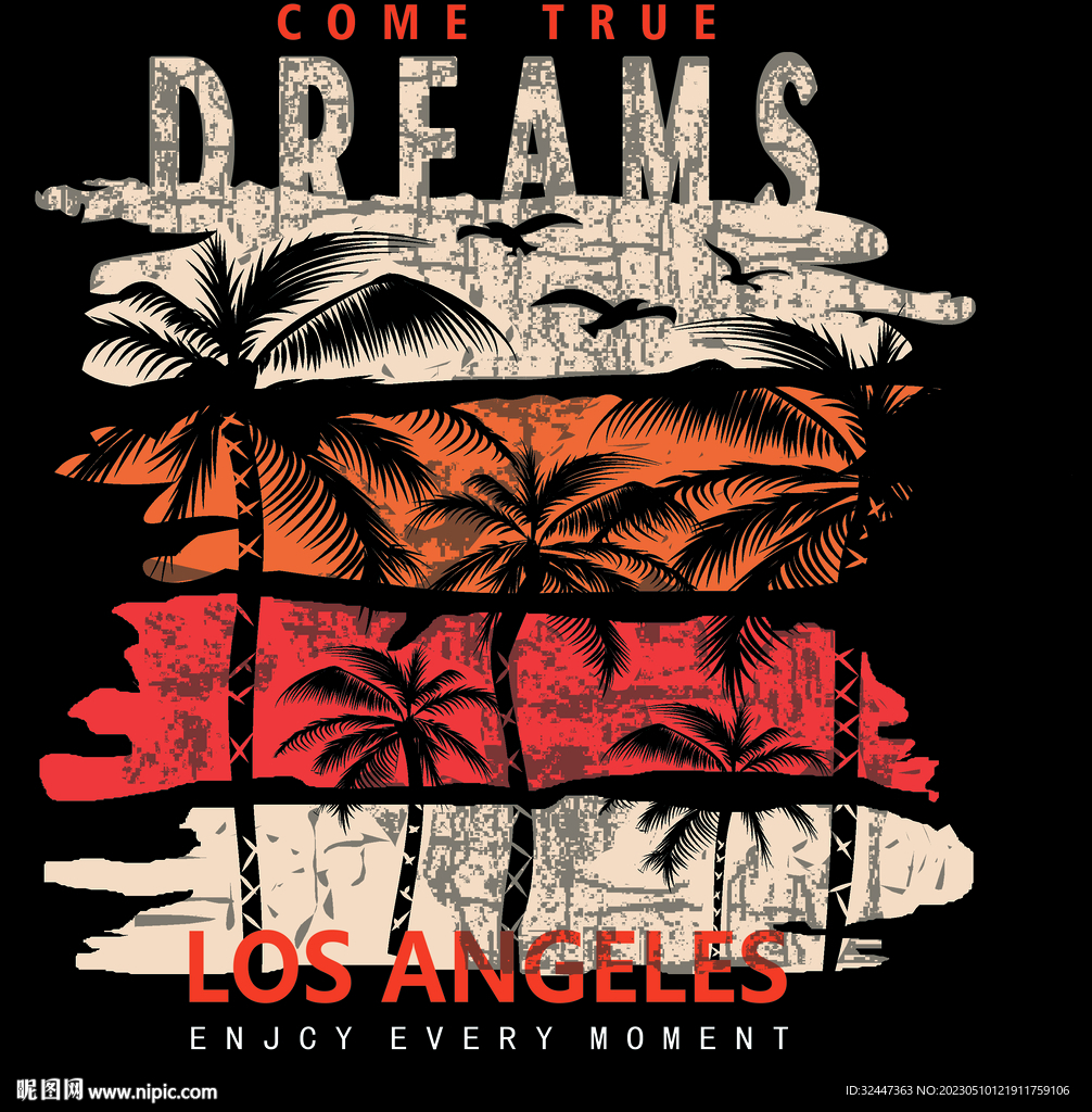 复古英文椰子树