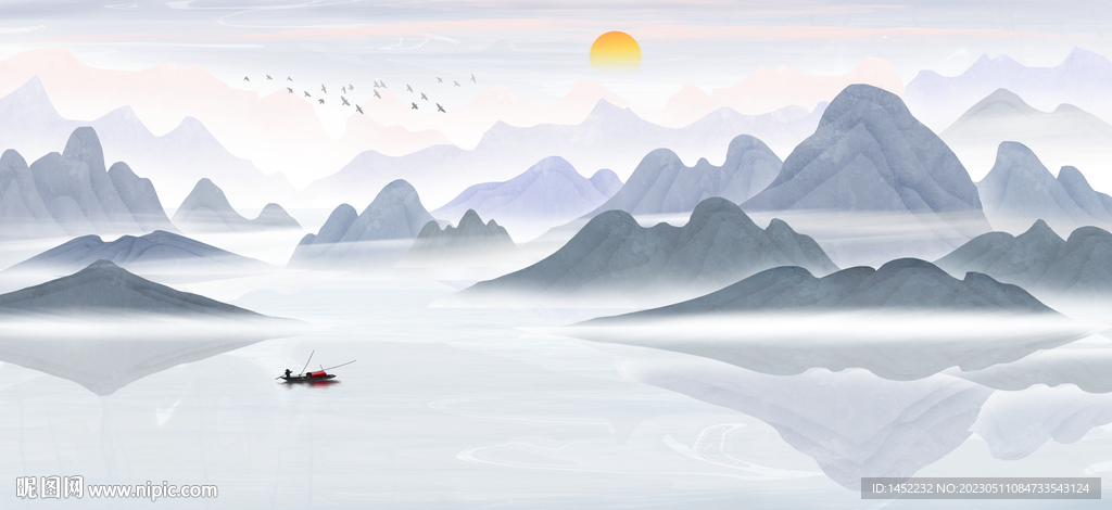 远山风景画