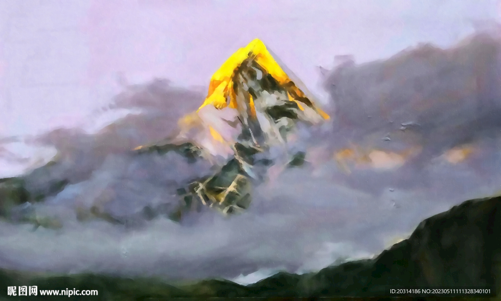 发财金山风水壁画