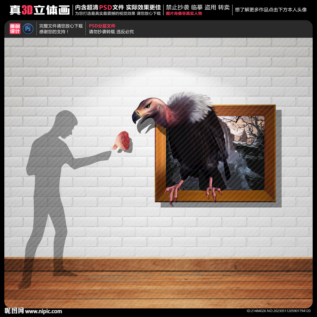 秃鹫立体画