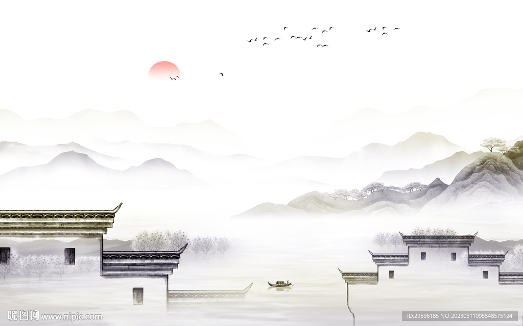 人气 高端别墅山水 TIF分层