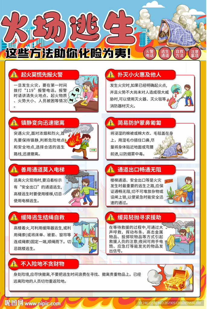 社区火灾逃生消防宣传
