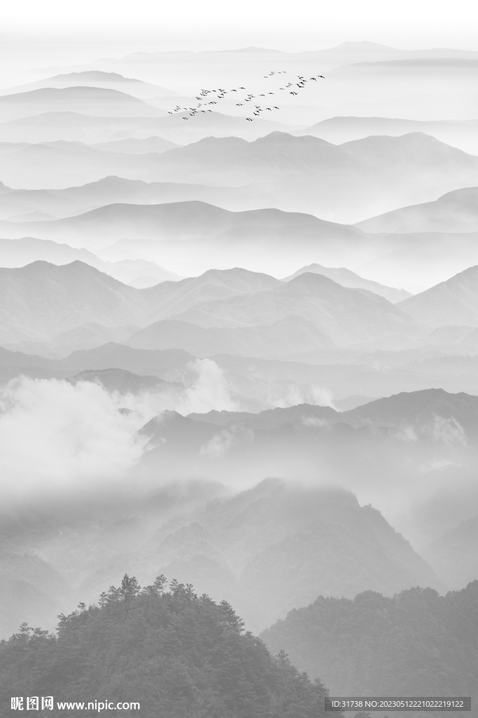 山水水墨玄关画