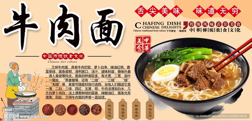 牛肉面背景墙
