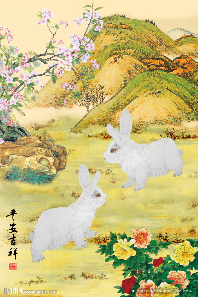 国画兔子