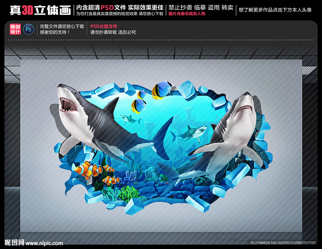 鲨鱼壁画