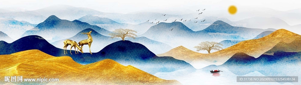 床头山水装饰画