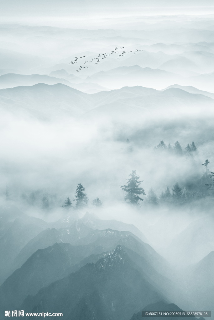 意境水墨山水画