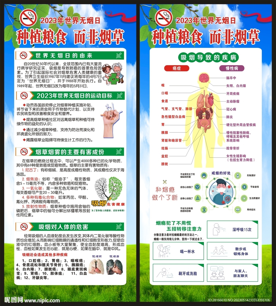 世界无烟日展架