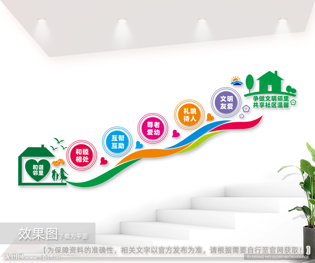 小区邻里楼道文化墙图片