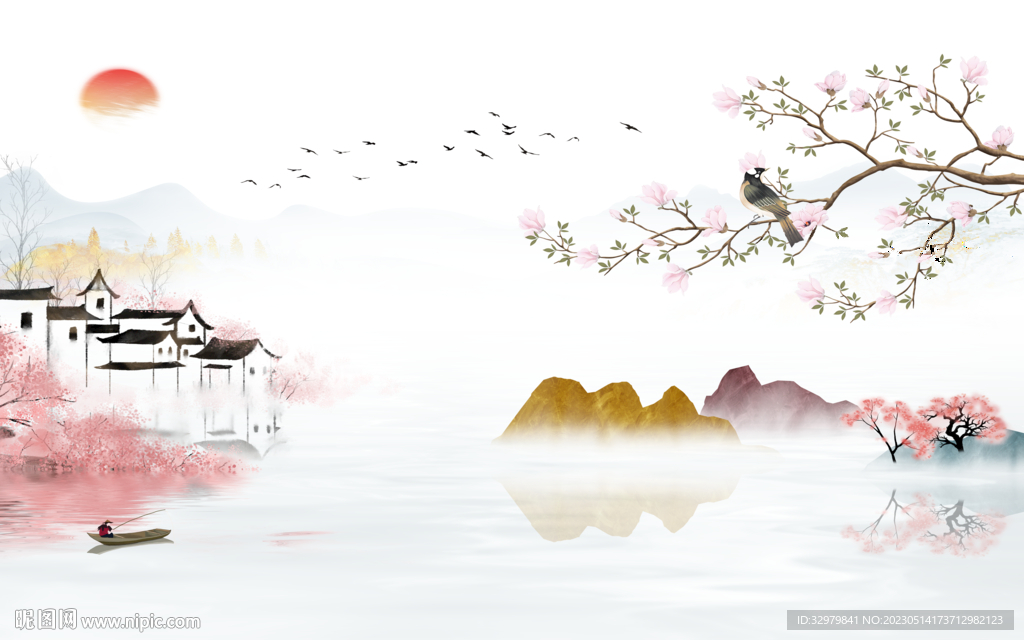 高清 高端意境山水 tif分层