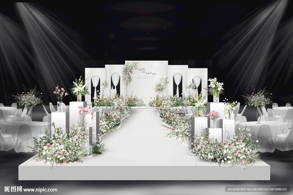 白绿粉韩式婚礼