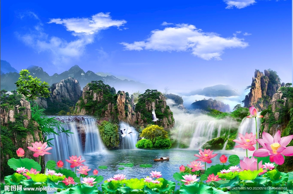 荷花风景 