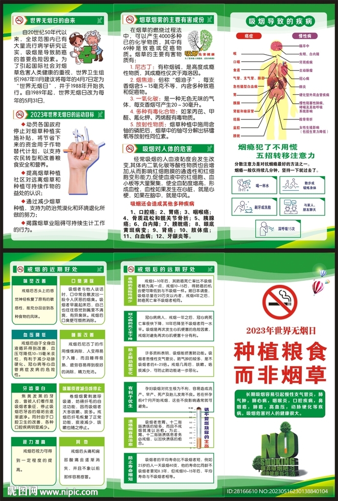 世界无烟日三折页