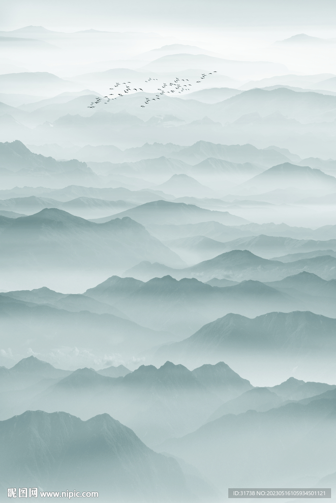 新中式水墨玄关画