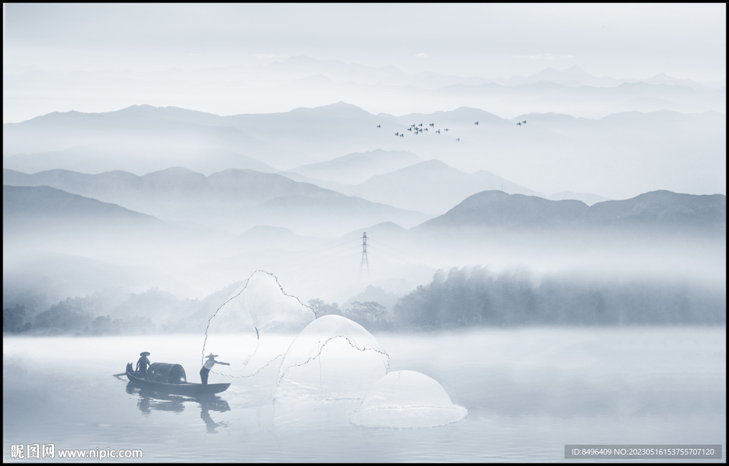 巨幅水墨山水画