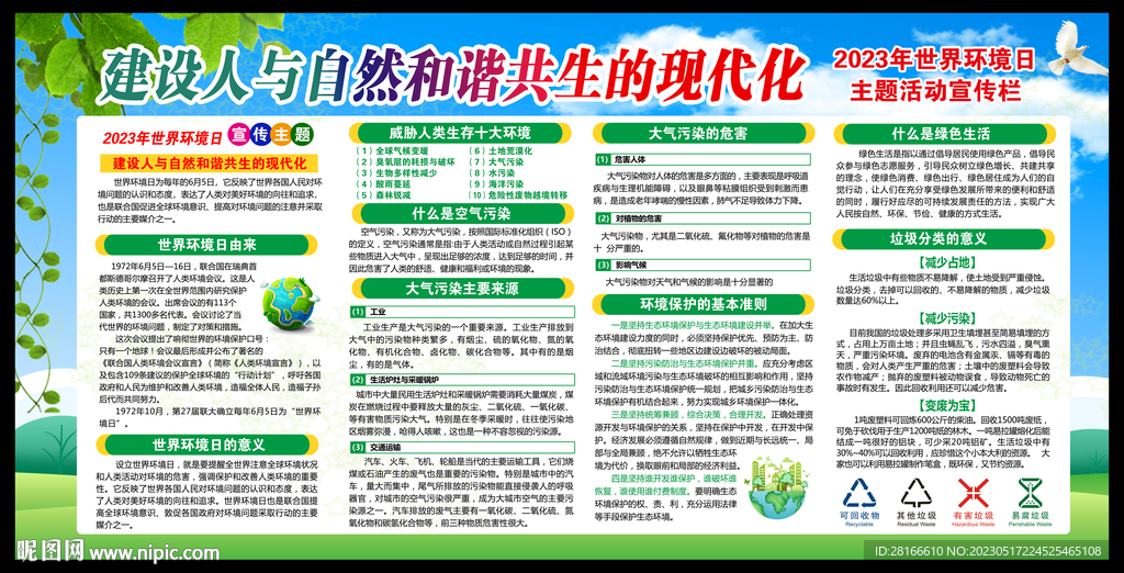 世界环境日宣传栏