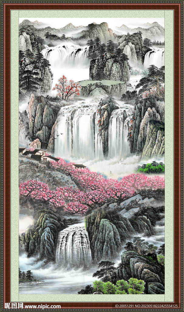 竖幅山水画