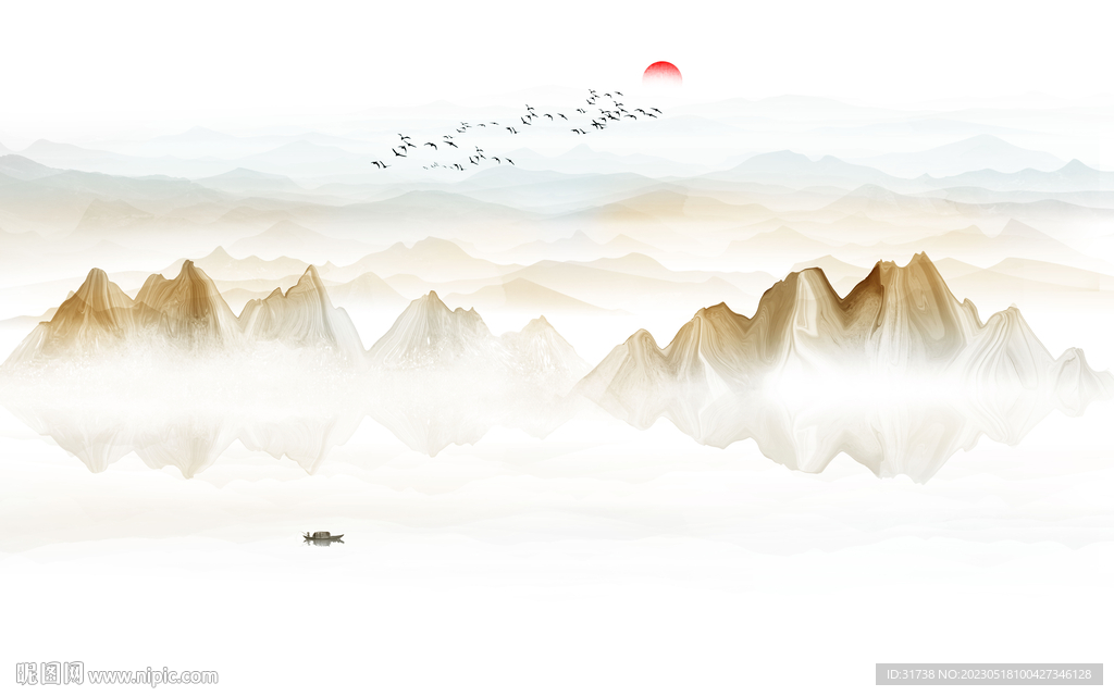 山水水墨画