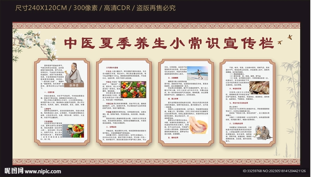 中医夏季养生宣传栏