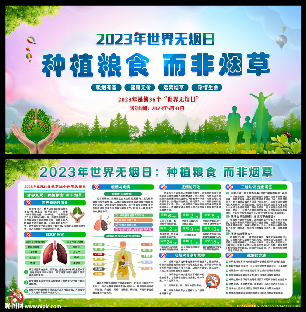 2023年世界无烟日主题展板