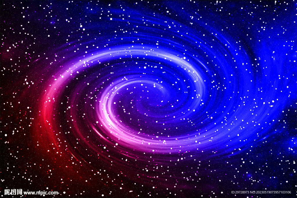红蓝色星空旋涡