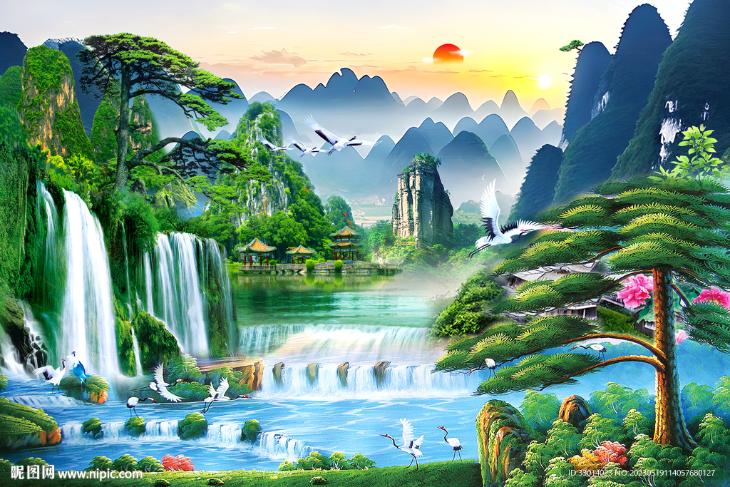 客厅山水风景画