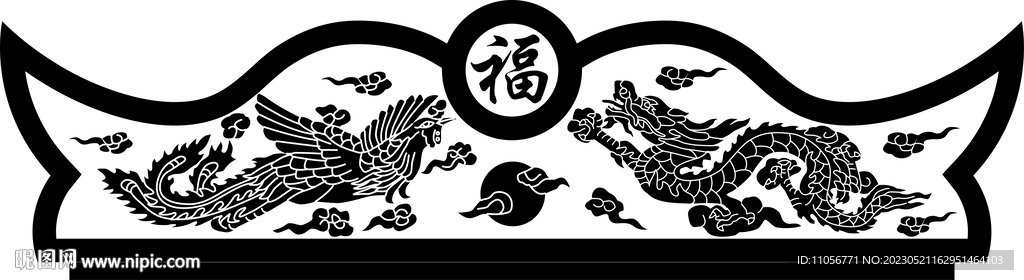 激光机雕刻图 定制龙凤