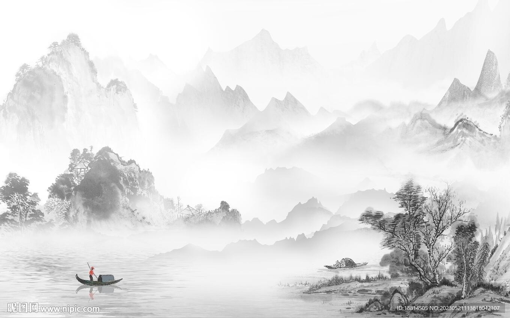 简约山水背景墙