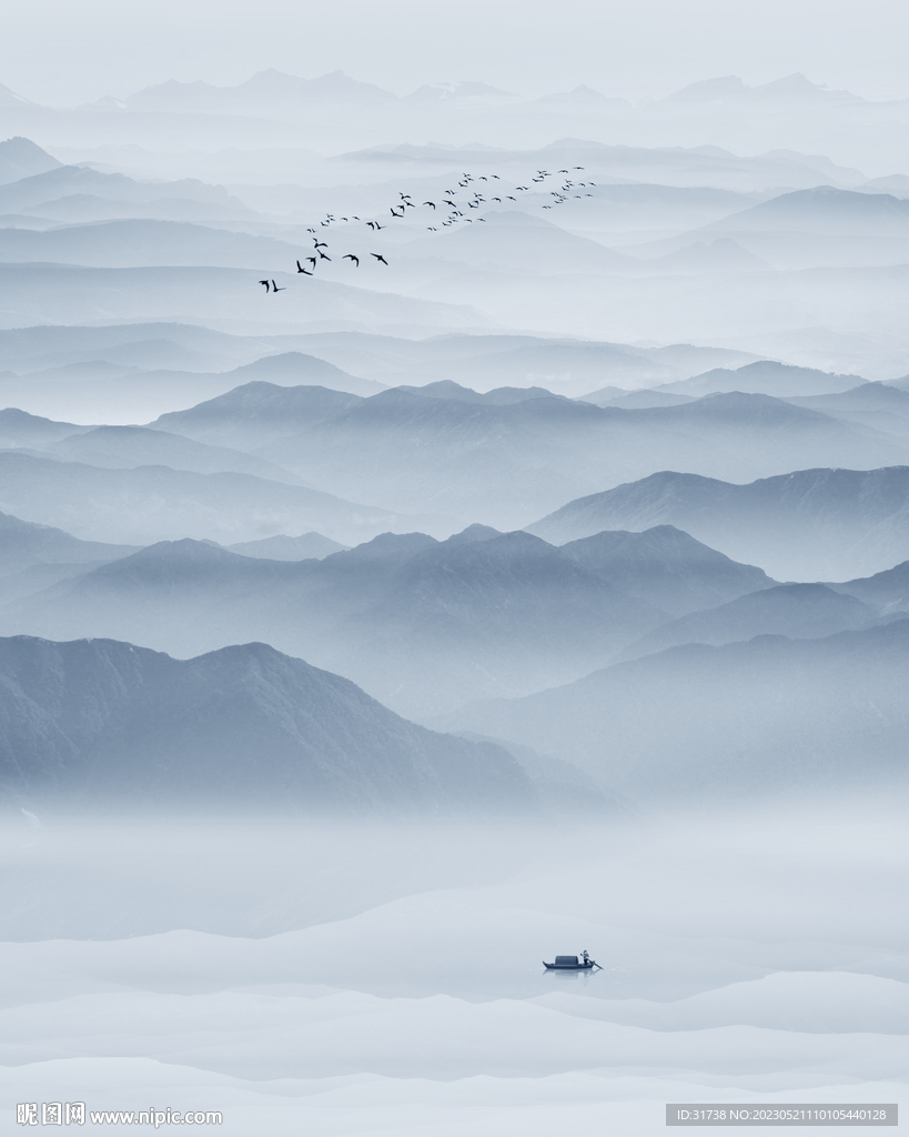 意境水墨山水画