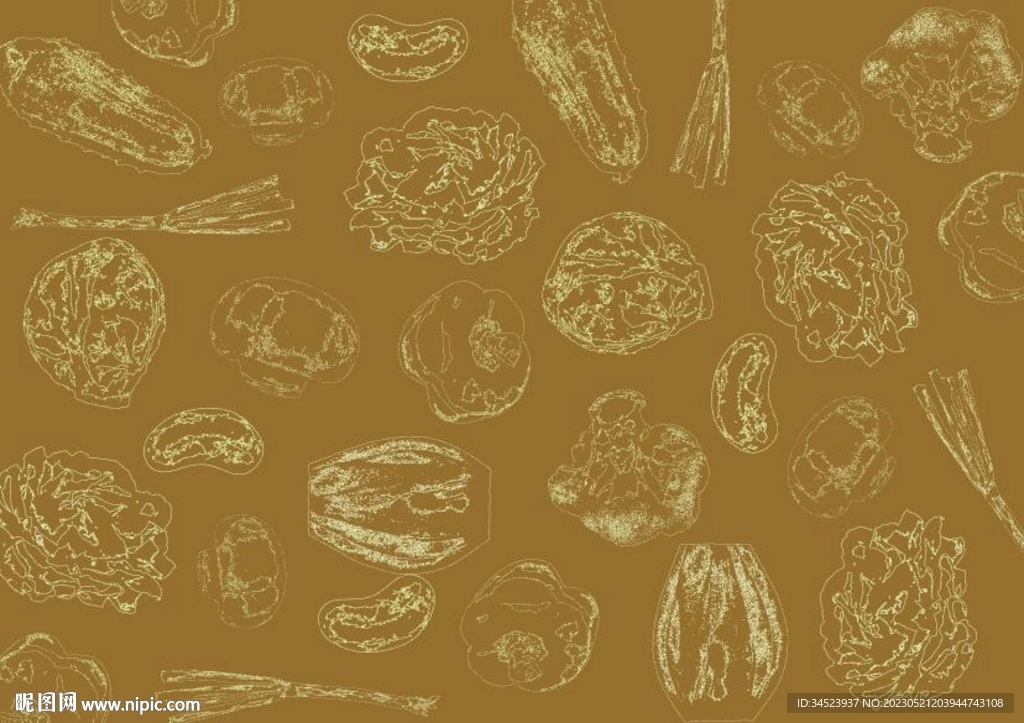 蔬菜线条图案