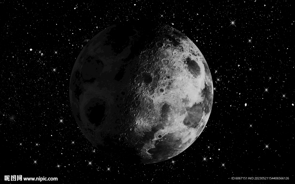 太空月球背景墙