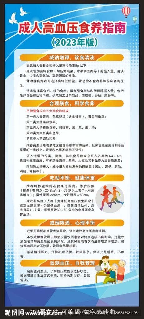 成人高血压食养指南展架