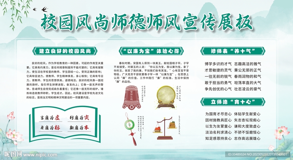 校园师风师德展板