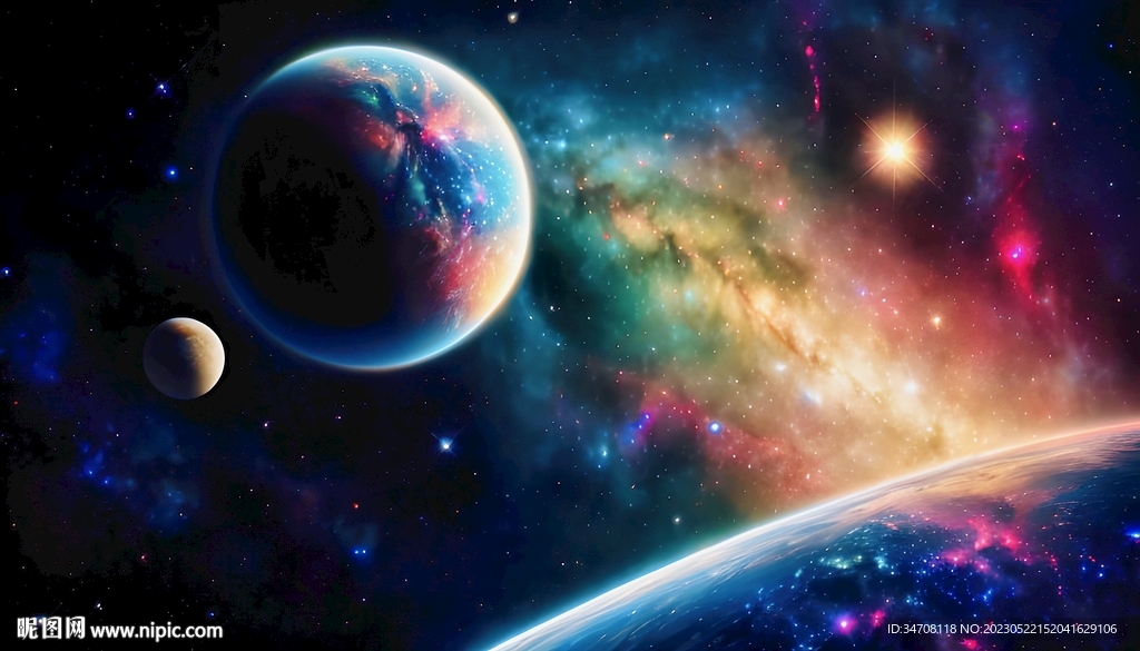 创意宇宙太空 手绘素材