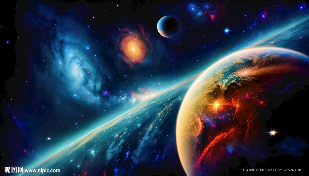 绚丽的宇宙 手绘素材