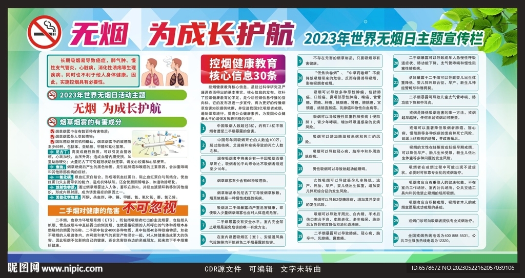 2023世界无烟日宣传栏