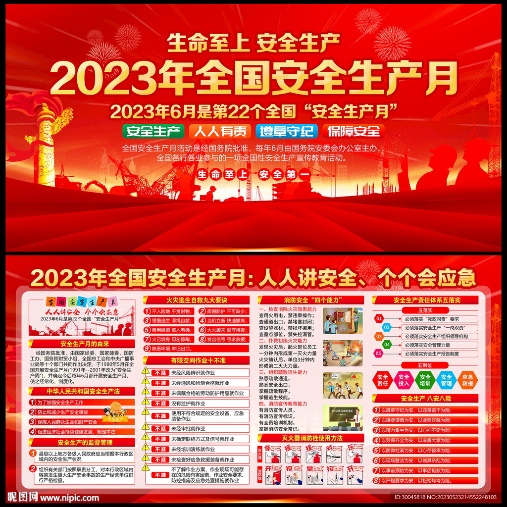 2023年安全生产月展板