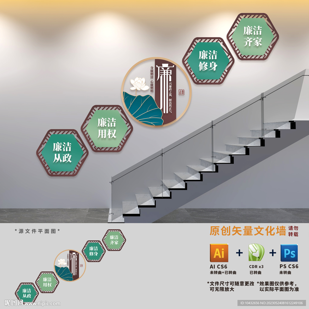 党风廉政建设楼梯文化墙