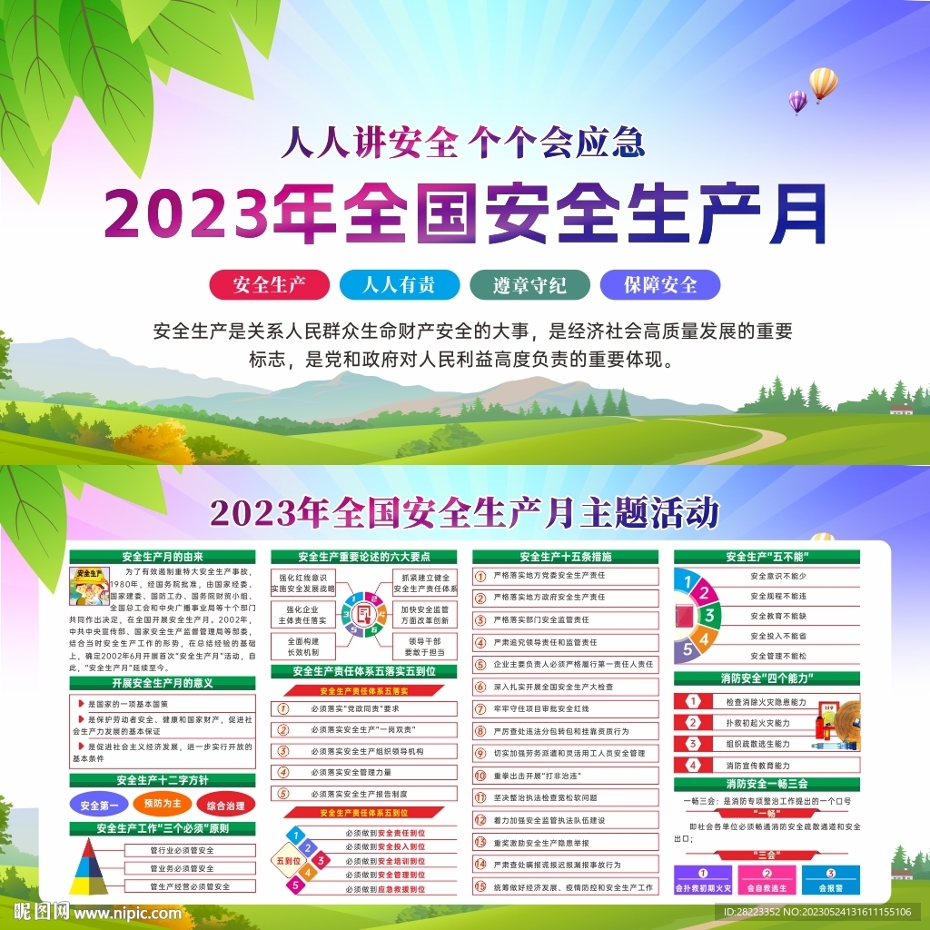 2023年全国安全生产月展板