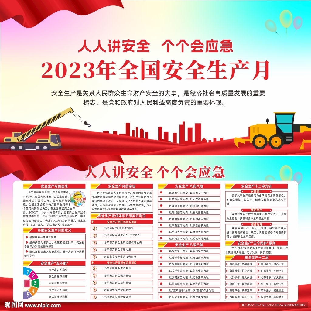 2023年安全生产月宣传栏展板