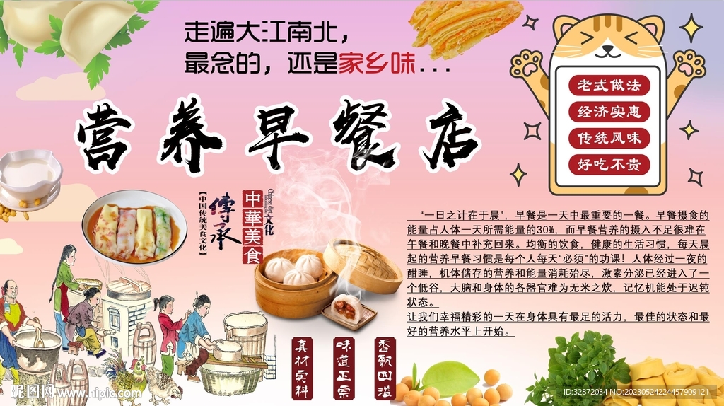营养早餐背景墙