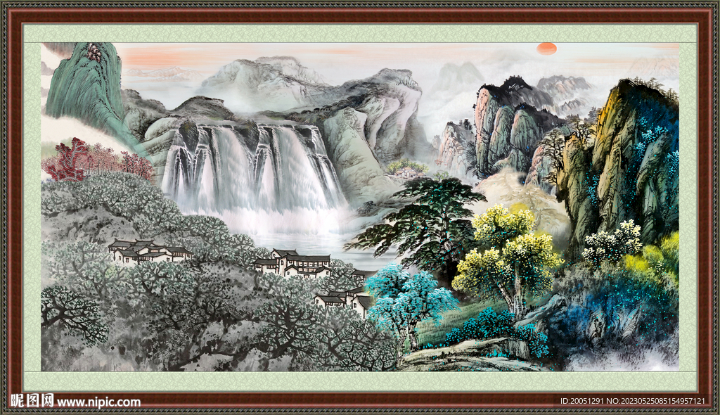 聚宝盆风景画 